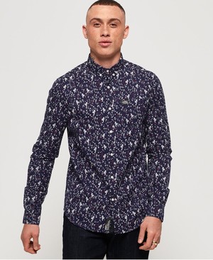 Superdry Shoreditch Button Down Férfi Rövid Ujjú Ing Sötétkék | RFWGS6230